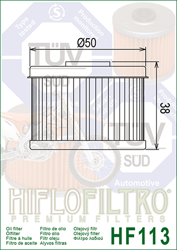 HIFLO alyvos filtras HONDA TRX 250-520 FOURTRAX HF113