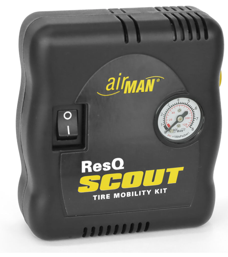 AirMan ResQ Scout 12 V kompresorius +100 ml padangų sandariklis