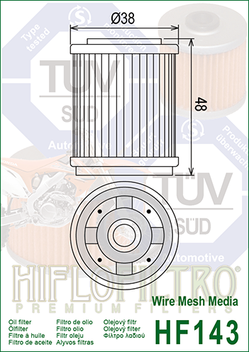 Alyvos filtras YAMAHA YTM YFM 200-250 '83-'04 HF143