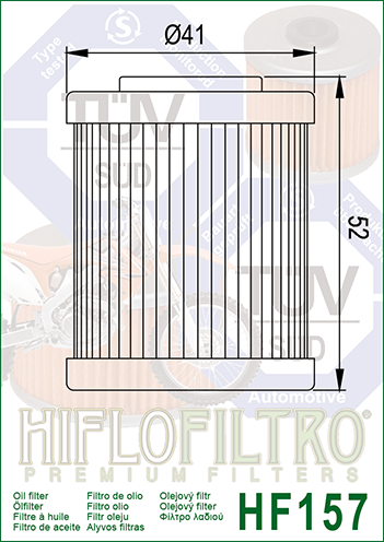 HIFLO Alyvos Filtras POLARIS OUTLAW 450 525 MXR IRS HF157 (2-asis)