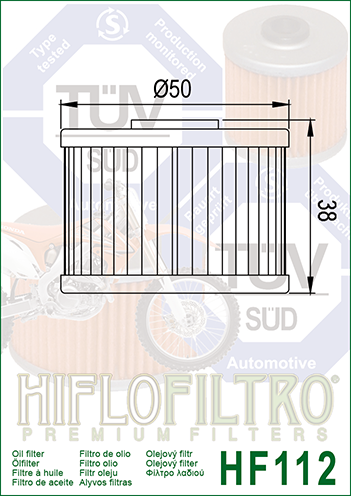 HIFLO Alyvos Filtras POLARIS OUTLAW PREDATOR 500 HF112