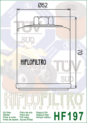 HIFLO Alyvos Filtras POLARIS PHOENIX SAWTOOTH 200 HF197