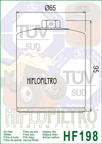 HIFLO Alyvos Filtras POLARIS RZR RANGER SPORTSMAN 500-1000 HF198