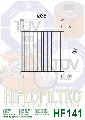 HIFLO Alyvos Filtras YAMAHA YFZ450 '04-'06 HF141