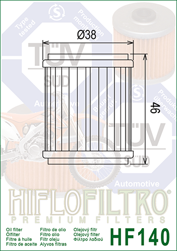 ALYVOS FILTRAS YAMAHA YFZ450 '07-'24 HF140