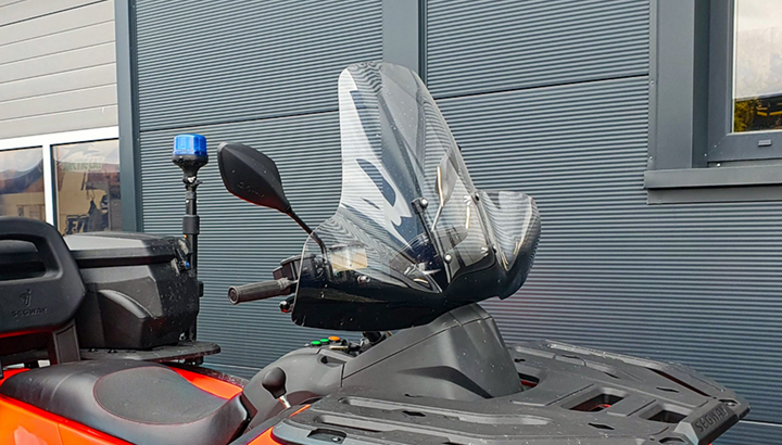 SHARK ATV priekinis stiklas universalus + montavimo komplektas