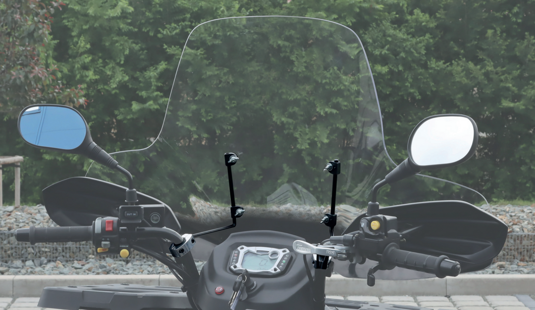 SHARK ATV priekinis stiklas universalus + montavimo komplektas
