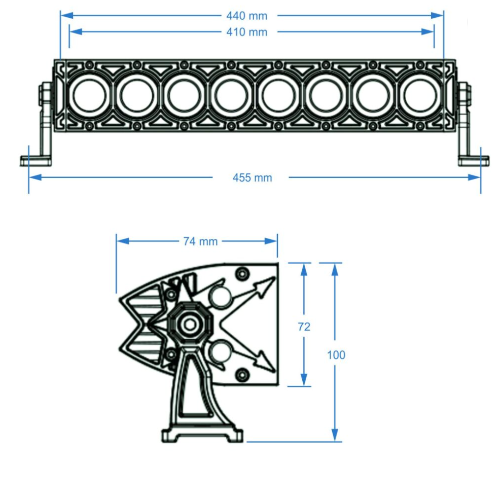 SHARK LED BARAS 43cm su HALO RING 80W